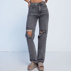 Pacsun Black Distressed Ripped 90s Boyfriend Jeans Size 27